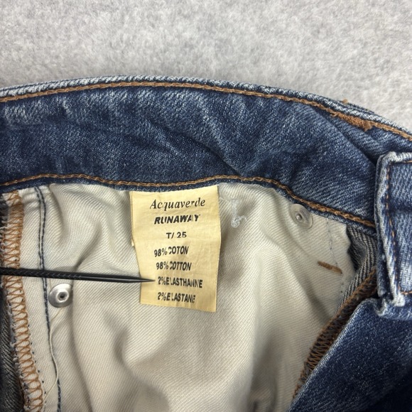 Acquaverde Jeans Natural Concept Runaway Stretch Button Leg Womens Size T/25 - Picture 9 of 9